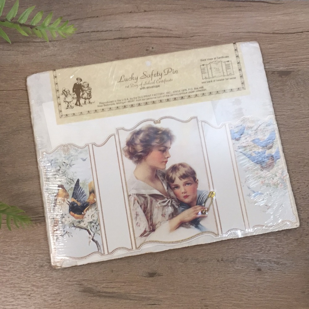 First Day Of School Lucky Safety Pin Kindergarten Gift Victorian Elegance